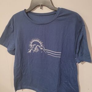 Navy Blue Graphic Short Sleeve Tee